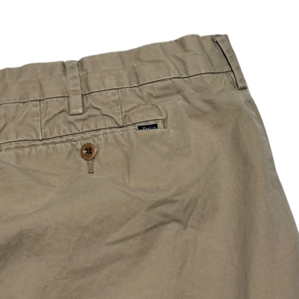 Polo Ralph Lauren Straight Fit 100% Pima Cotton Tan/Khaki Shorts Men's 40 FLAW - Picture 2 of 11